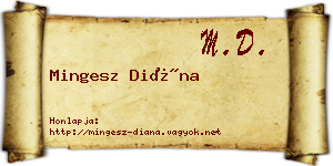 Mingesz Diána névjegykártya